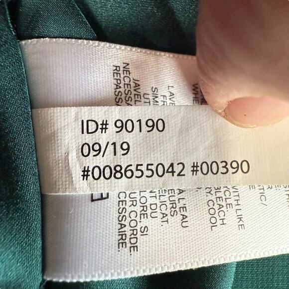 Express Square Neck Cut-Out Back Blouson Sleeve Top M Green Smocked Crop Fairy - Picture 6 of 8